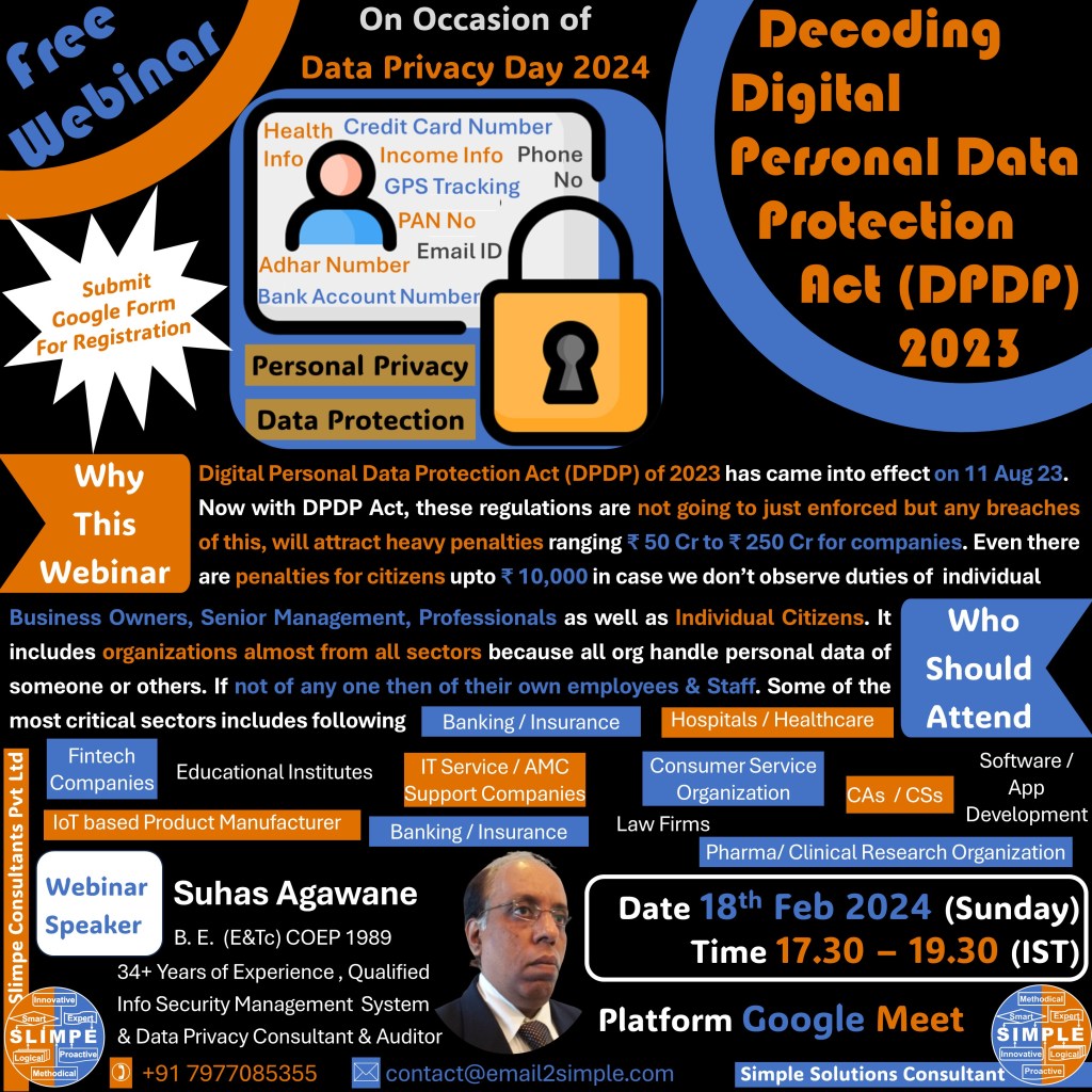 FREE - Webinar on DPDP Act 2023 - Consultants Consortium of Chennai